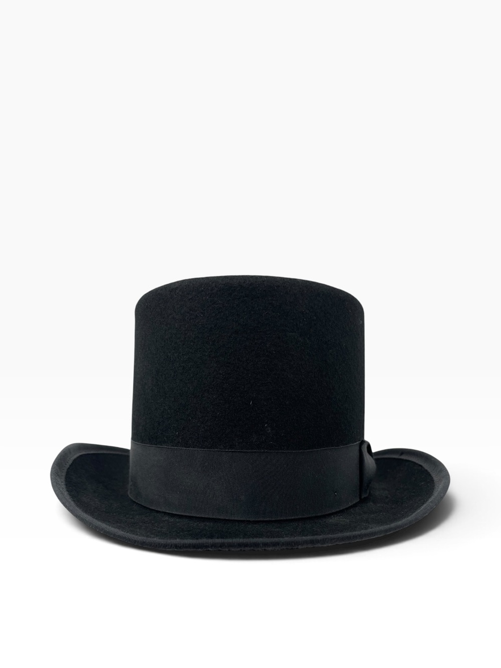 Men's 100% Wool Grosgrain Band Theater Costume Wedding Formal Classic Top Hat S
